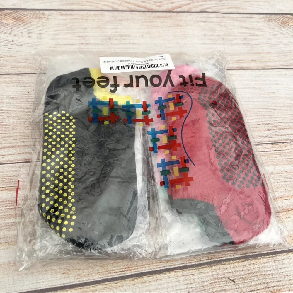 Women’s 6 pairs Anti Slip Non Skid Slipper Multicolor socks with grips One size - Picture 5 of 8